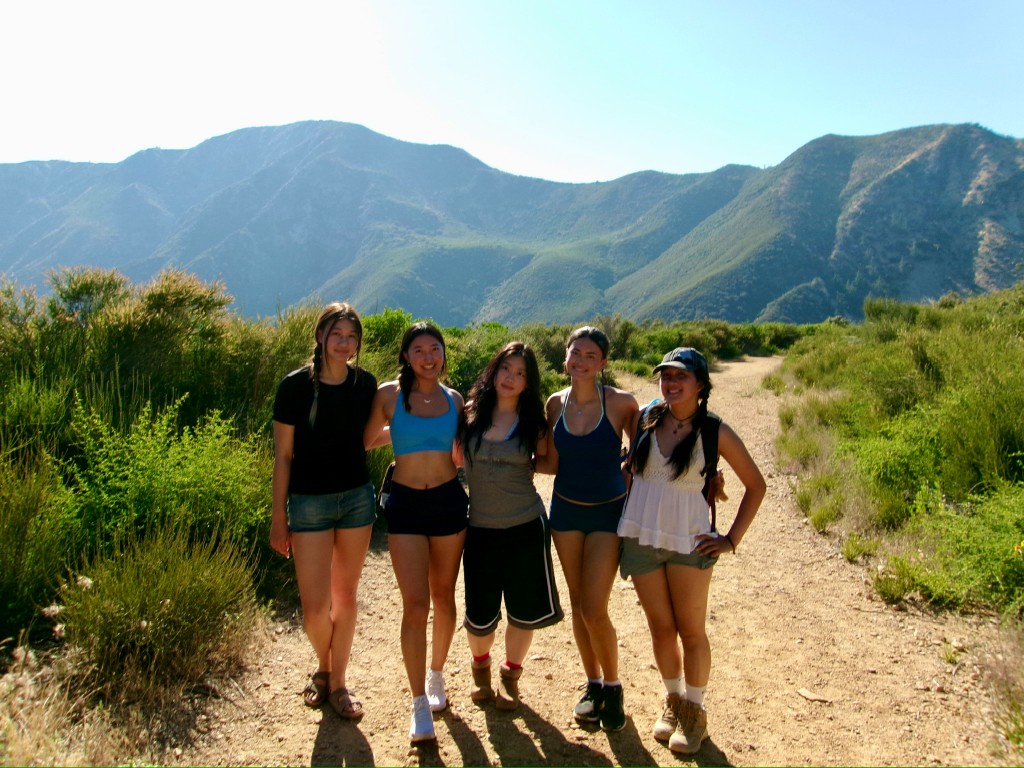 Hiking with friends in the mountains